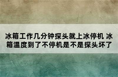 冰箱工作几分钟探头就上冰停机 冰箱温度到了不停机是不是探头坏了